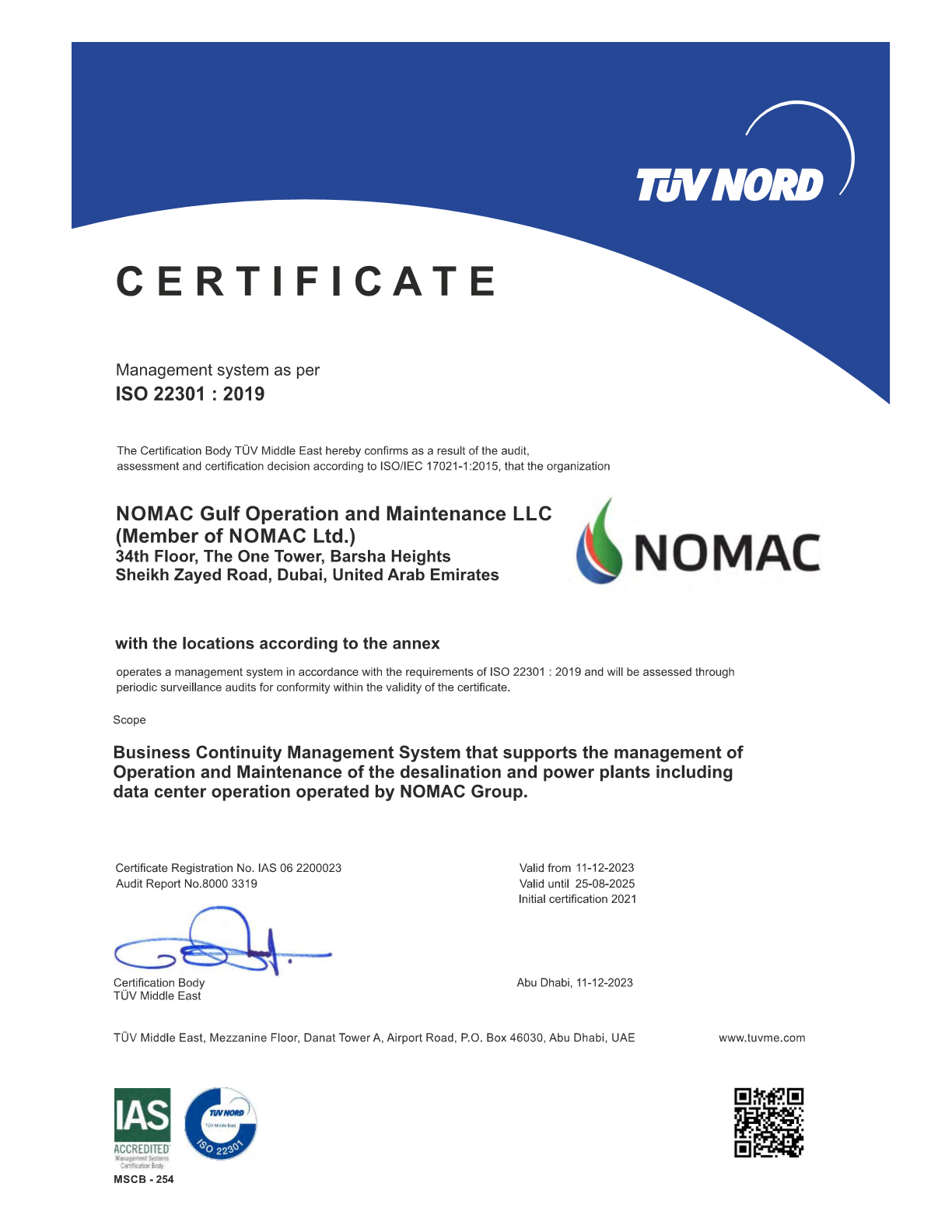 ISO 22301 - NOMAC